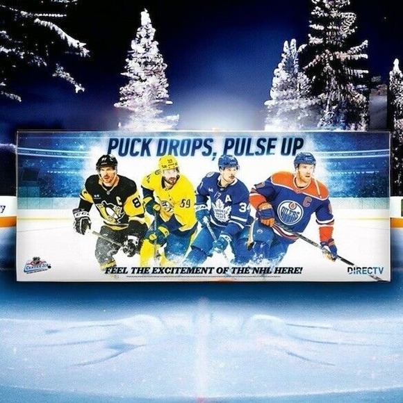 2023 DIRECTV NHL Hockey Center Ice Vinyl Banner 4'x8' Crosby Matthews McDavid - Picture 1 of 3